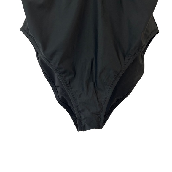 NWT J. Crew Ruffle Plunge One Piece Swimsuit 16 black beach swim vacation - Picture 7 of 12
